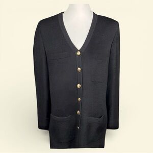 ST. JOHN • Classic Long Knit Cardigan Sweater / Jacket || Size 10